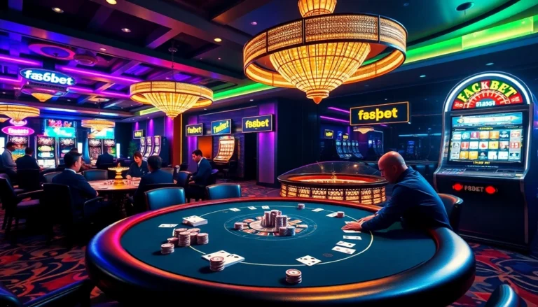 Experience the thrill of betting at f88bet's vibrant casino scene featuring players at a poker table and a spinning roulette wheel.